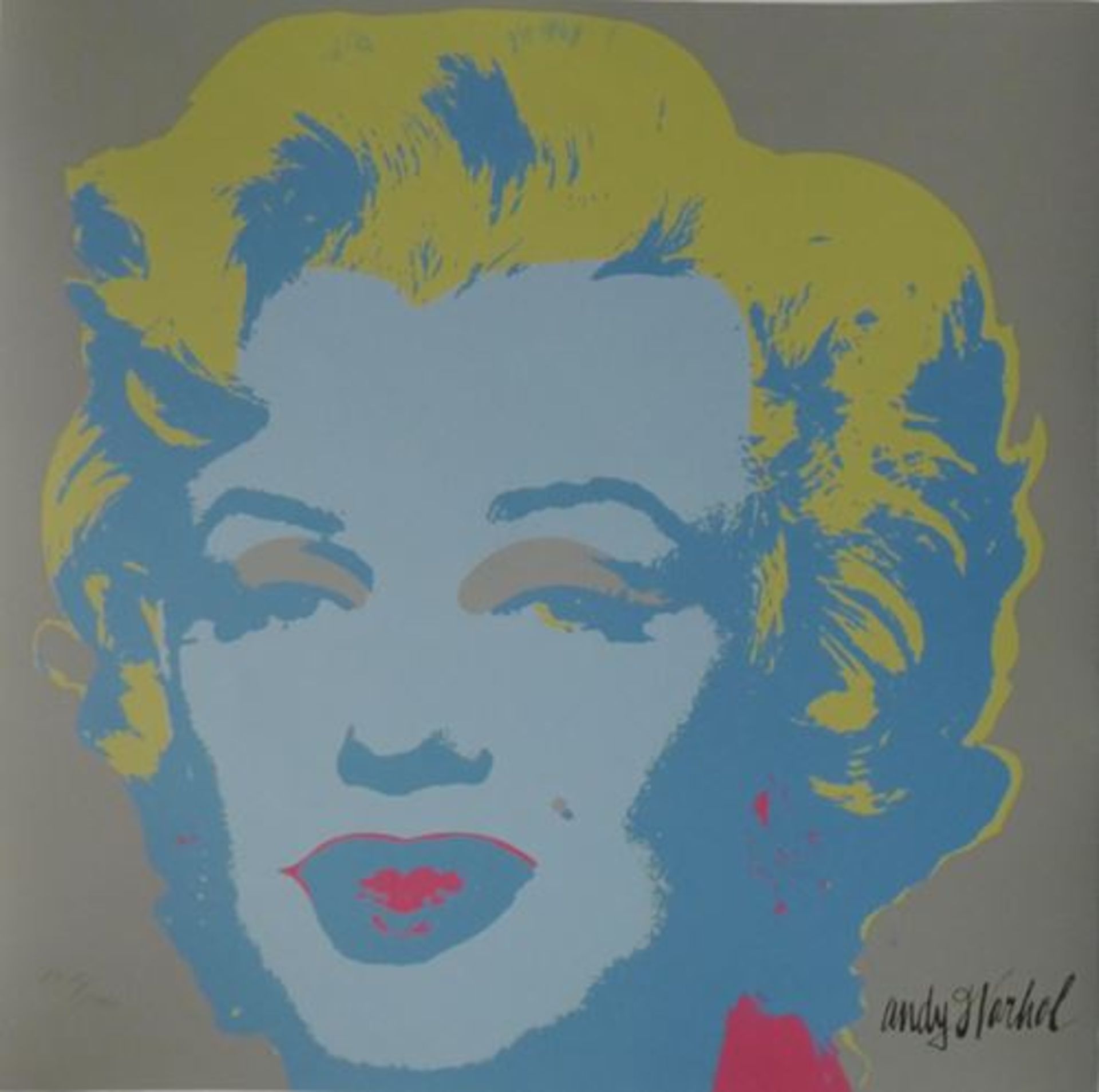 Andy WARHOL (after) Marilyn Monroe (1967) blue yellow Granolithograph published by [...]