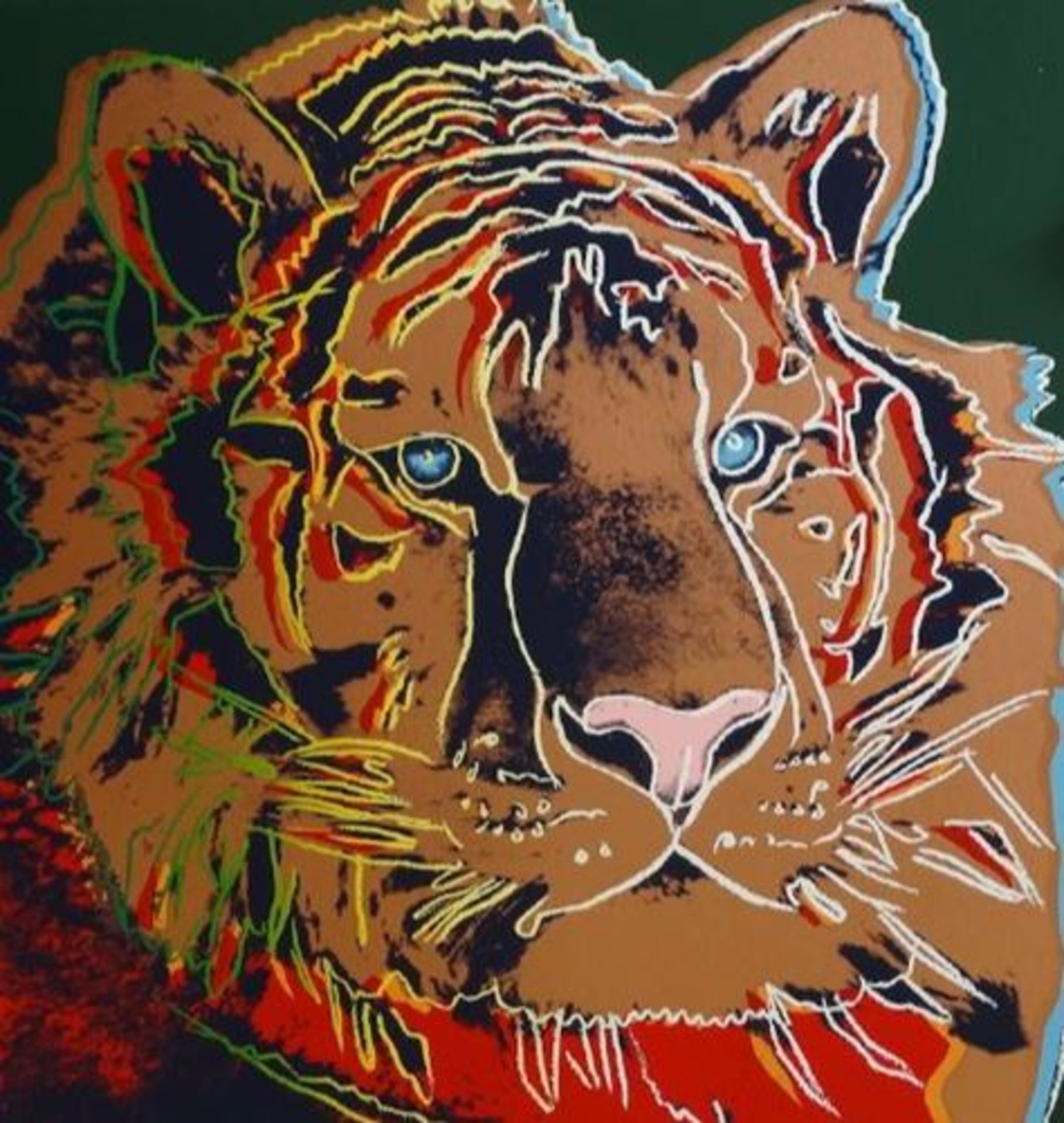 Andy Warhol (1928-1987)(after) Siberian Tiger from 'Endangered Species'. Color [...]