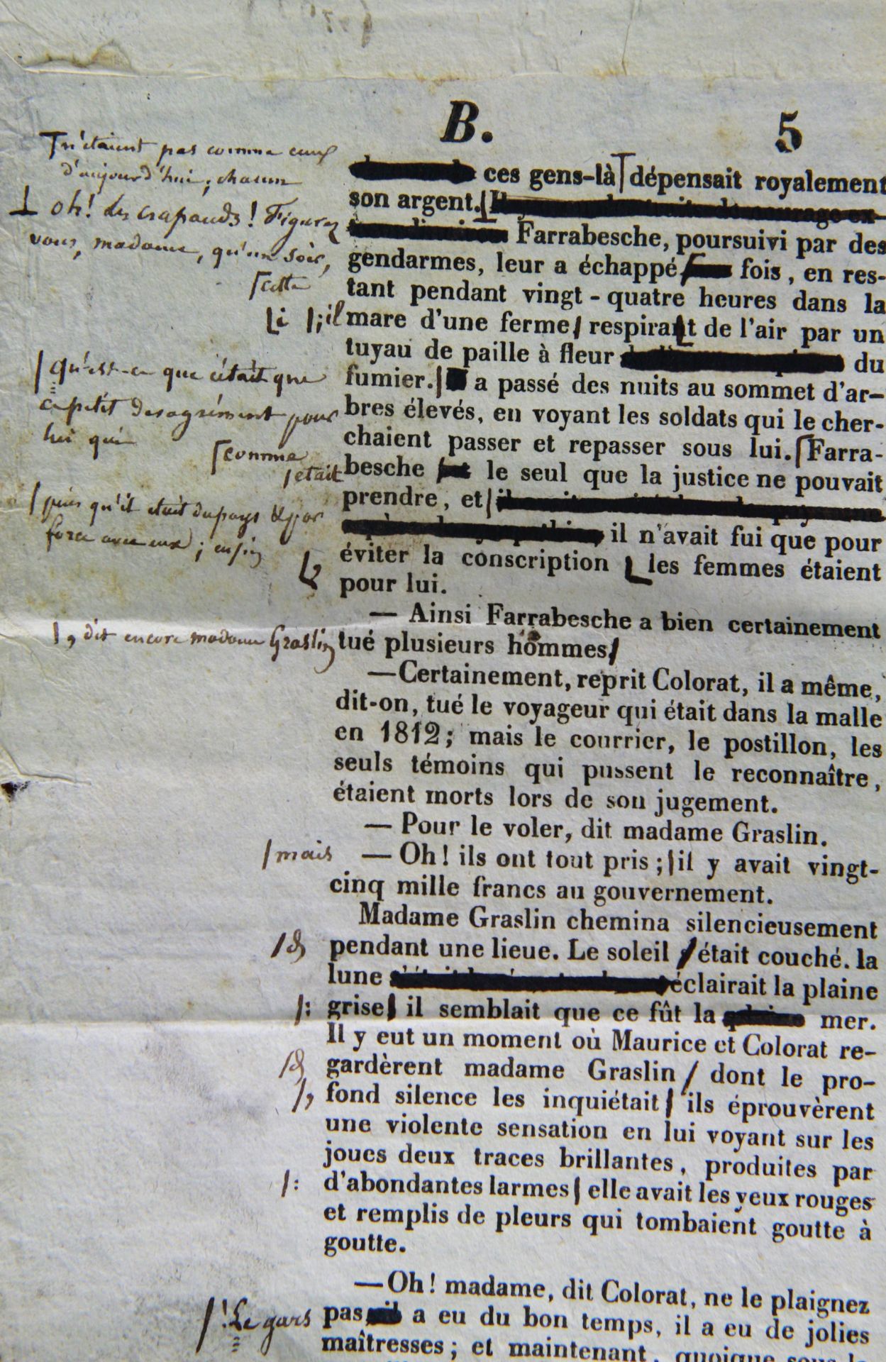 Honoré de BALZAC. 8 feuillets d'épreuves corrigées, plus un feuillet manuscrit [...] - Bild 3 aus 18