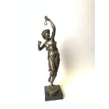 Ernest RANCOULET (1870-1915). Danseuse au triangle. Bronze signé. H. 47 cm. -