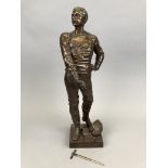 L. MADRASSI (1848-1919). Escrimeur. Bronze signé. H : 45 cm. Sabre à refixer. -