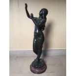 Edouard DROUOT (1859-1945). Musicienne. Bronze. H. 69 cm (avant socle). -