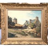 DAVID. Paysage breton. Toile, signé en bas à droite. 46 x 54 cm. -