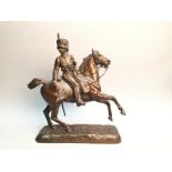 D'après Stanislao GRIMALDI DEL POGGETTO (1825-1903). Hussard à cheval. Epreuve en [...]