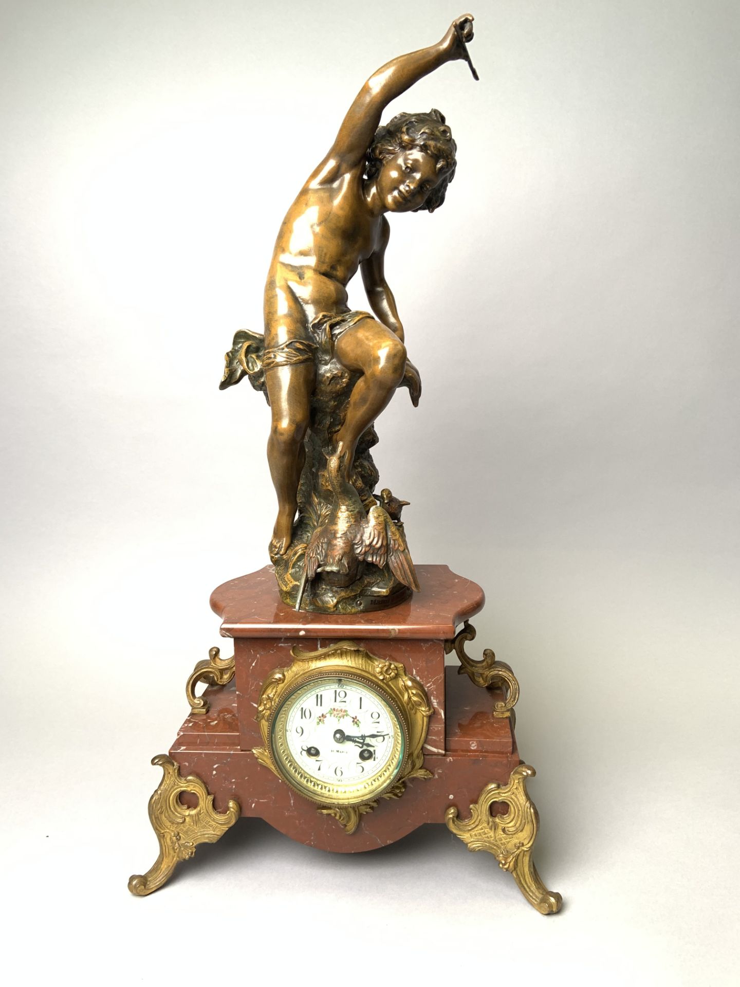 D'après Louis Auguste MOREAU (1855-1919). Pendule à sujet du "déjeuner [...]