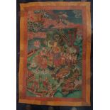 Thangka encadré Tibet, XXème siècle Représentant la scène de la naissance de [...]