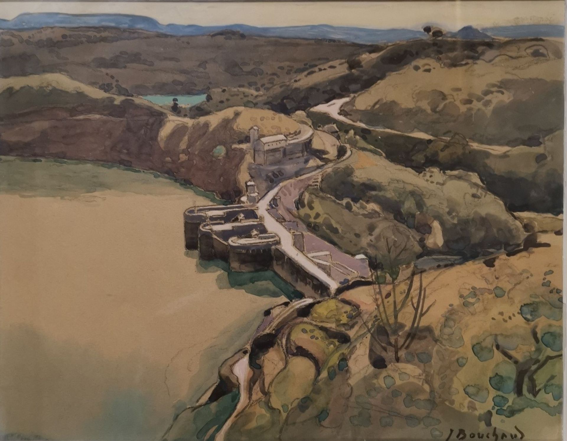 Jean BOUCHAUD (1891-1977). Deux vues présumées d'un barrage en Algérie. Gouaches [...] - Bild 4 aus 5