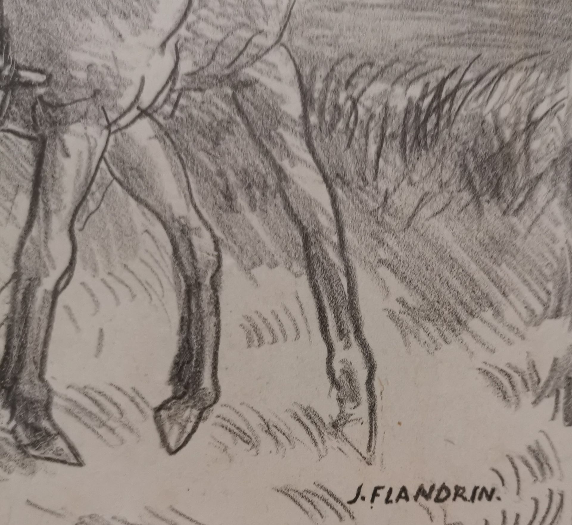Jules FLANDRIN (1871-1947). Quatre cavaliers. Lithographie, signée dans la planche [...] - Bild 2 aus 2