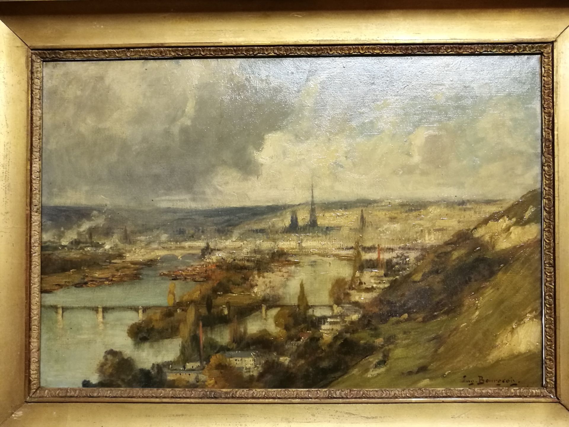 Eugène BOURGEOIS (1855-1909). Vue de Rouen. Huile sur toile, signée en bas à [...]