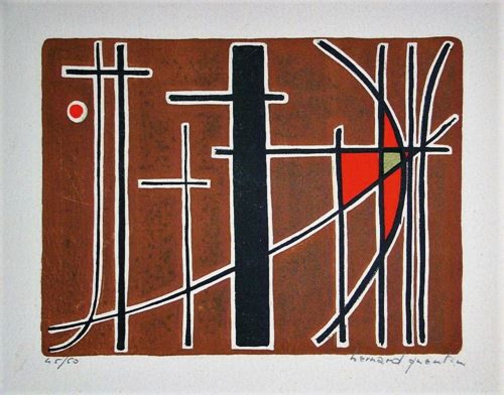 Bernard QUENTIN Original lithograph in 4 colours on Arches paper. Pencil signed by [...] - Bild 6 aus 9