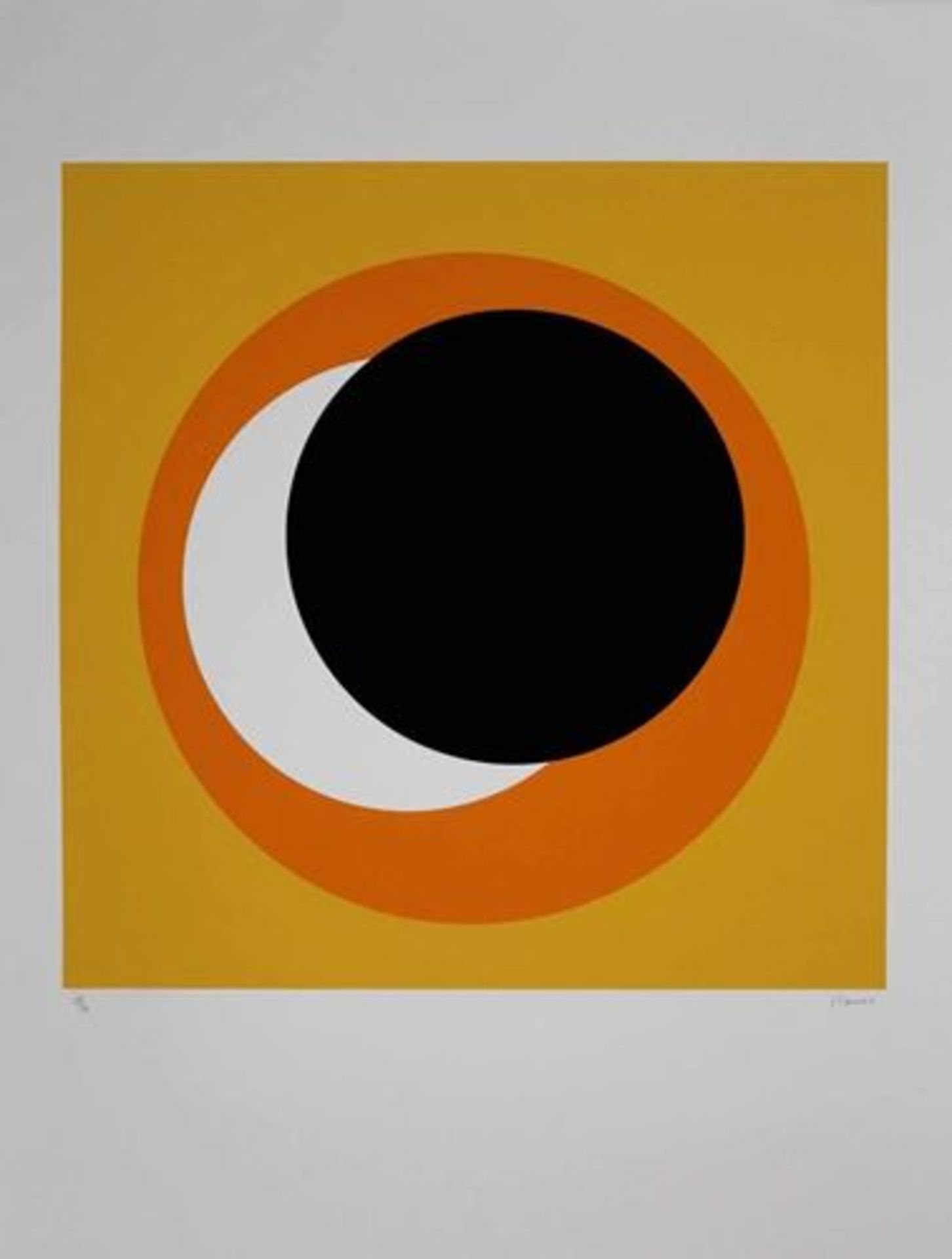 Geneviève Claisse (1935-2018) Orange circle on brown background, 2015 Serigraph [...]