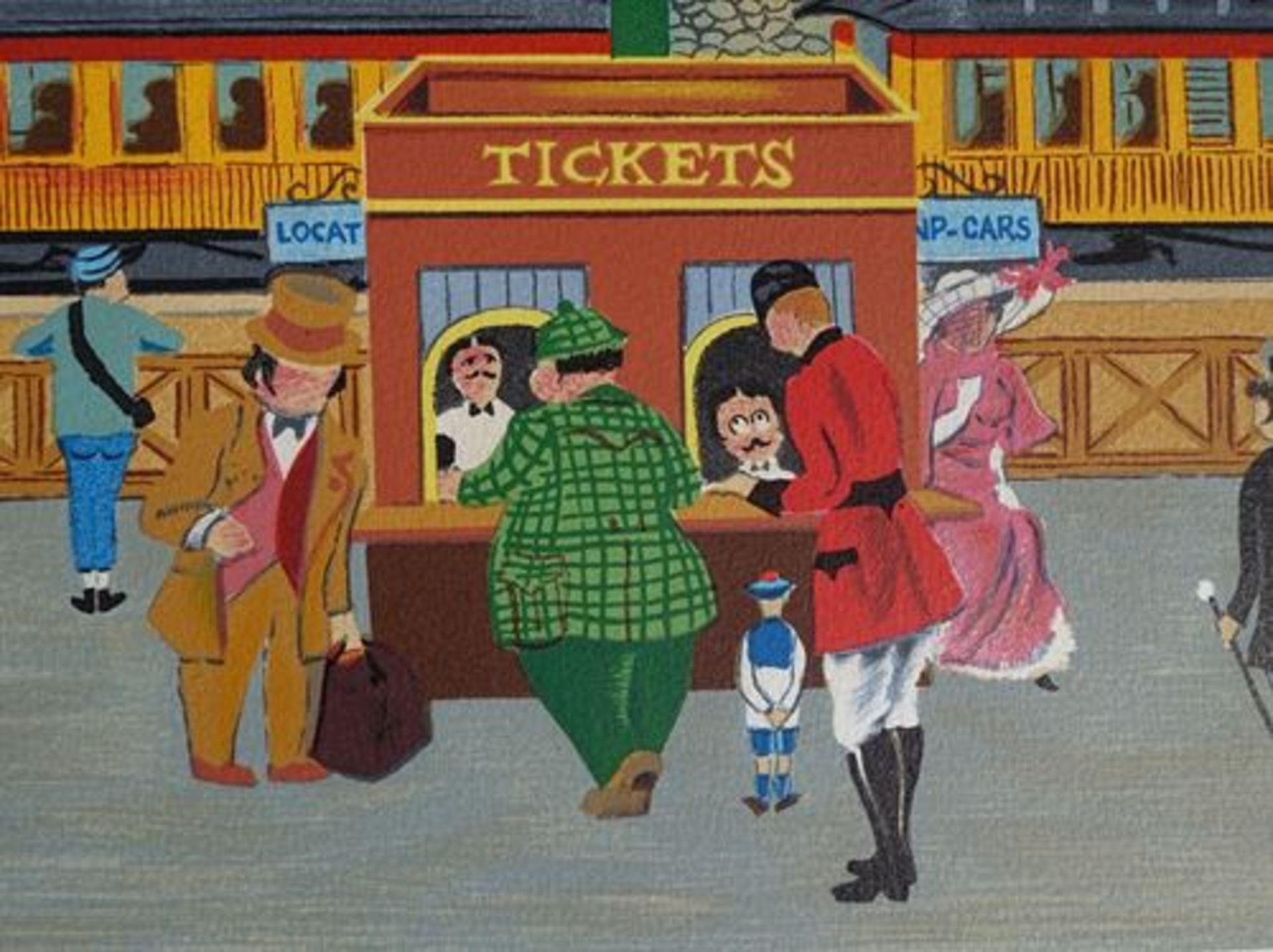 DELIEGE W. Busy Station - Original lithograph in naive art - Signed in pencil by [...] - Bild 4 aus 7