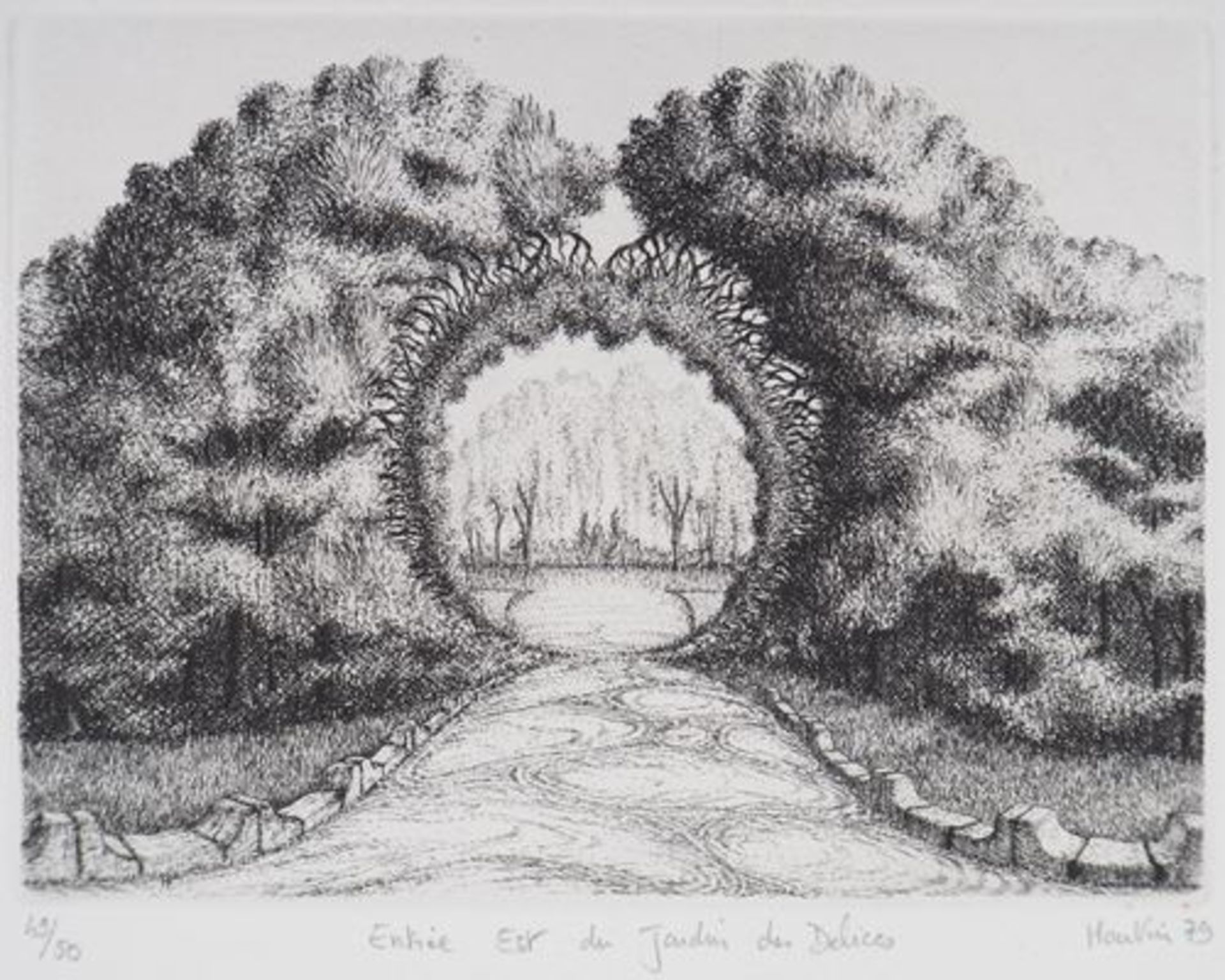 François HOUTIN Entrée Est du jardin des délices, 1979 Gravure originale sur [...]