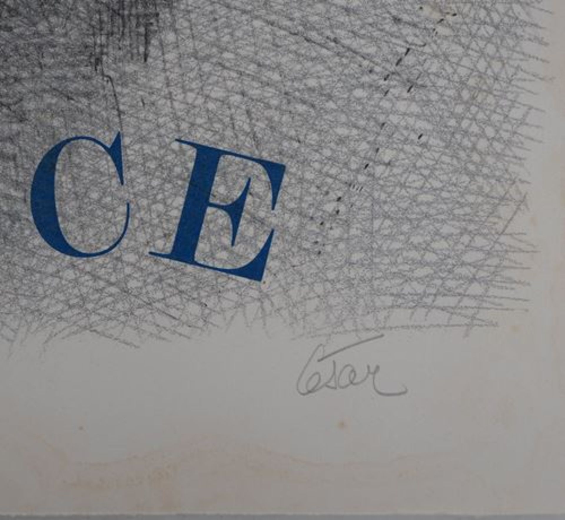 CÉSAR (1921-1998) Nice Compression Original lithograph on Vellum Signed in pencil [...] - Bild 6 aus 6