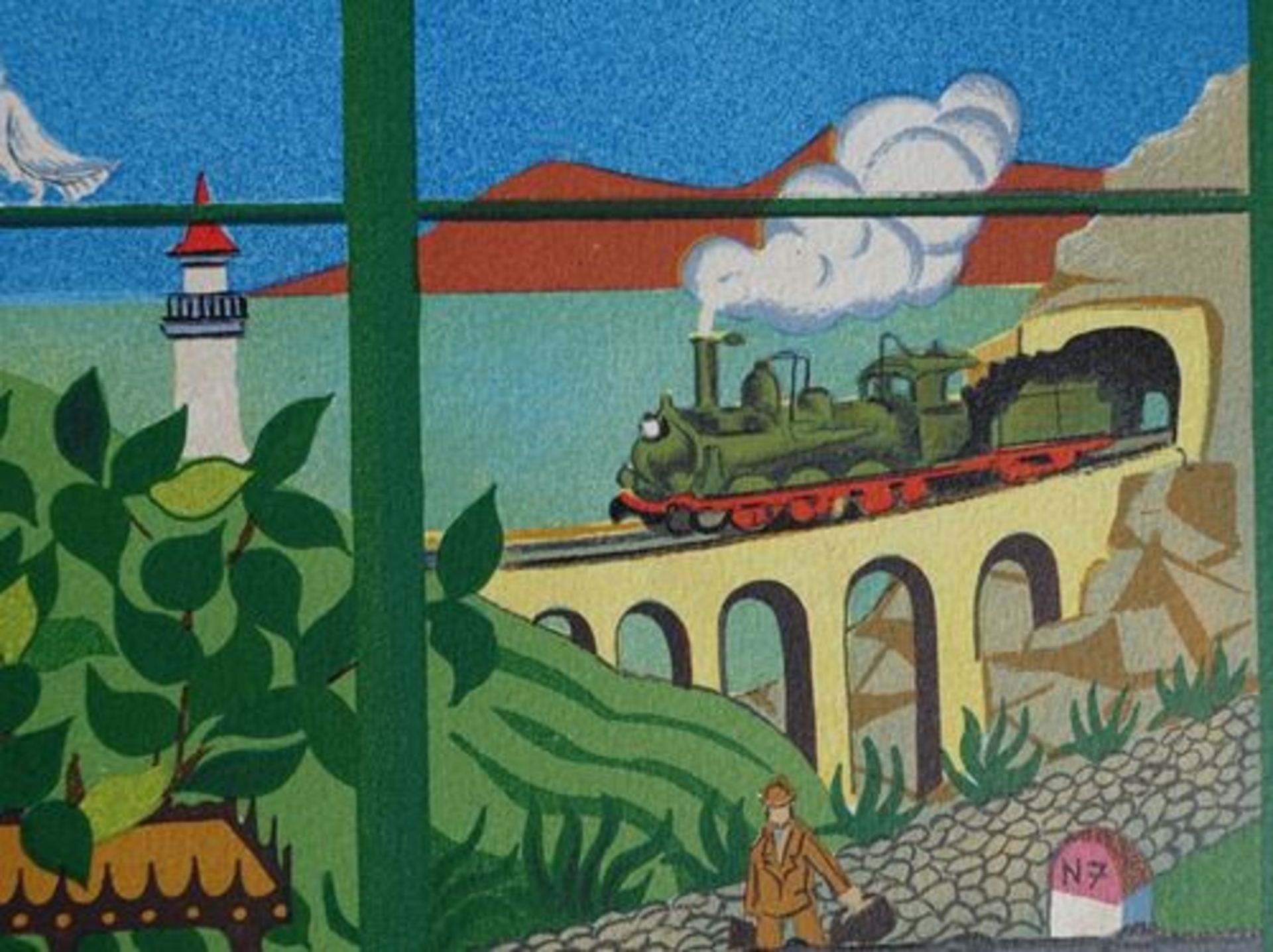 DELIEGE W. Busy Station - Original lithograph in naive art - Signed in pencil by [...] - Bild 6 aus 7