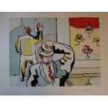 Jean HELION At the hat shops, 1998 Original lithograph Signed in pencil Numbered / [...]