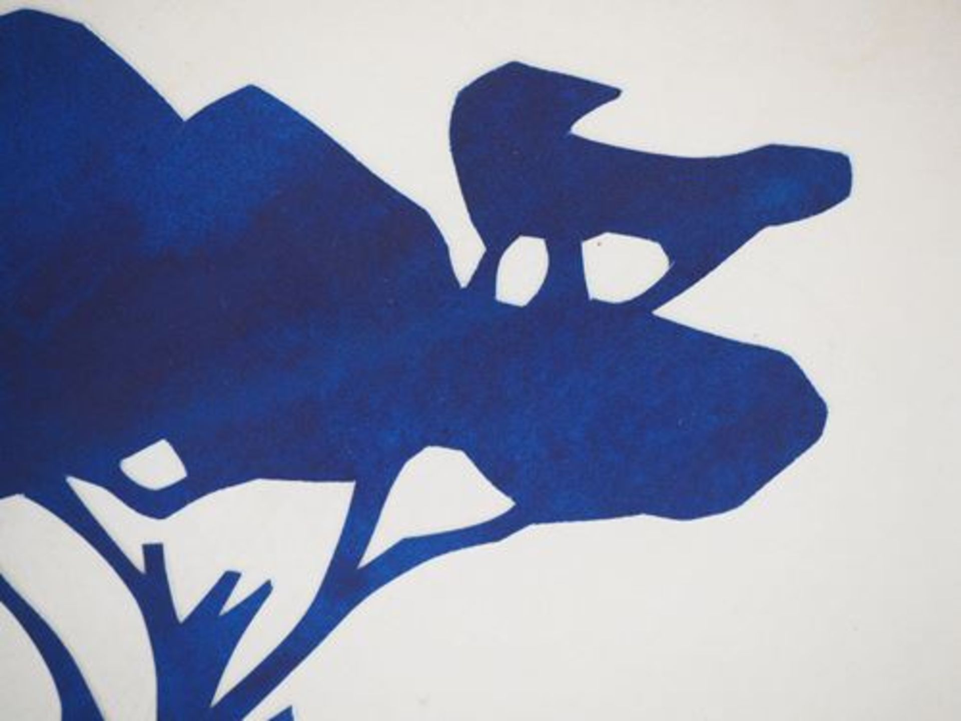 Iris FOSSIER Le zèbre sous l'arbre bleu Collage original sur papier japon ancien et [...] - Bild 5 aus 5