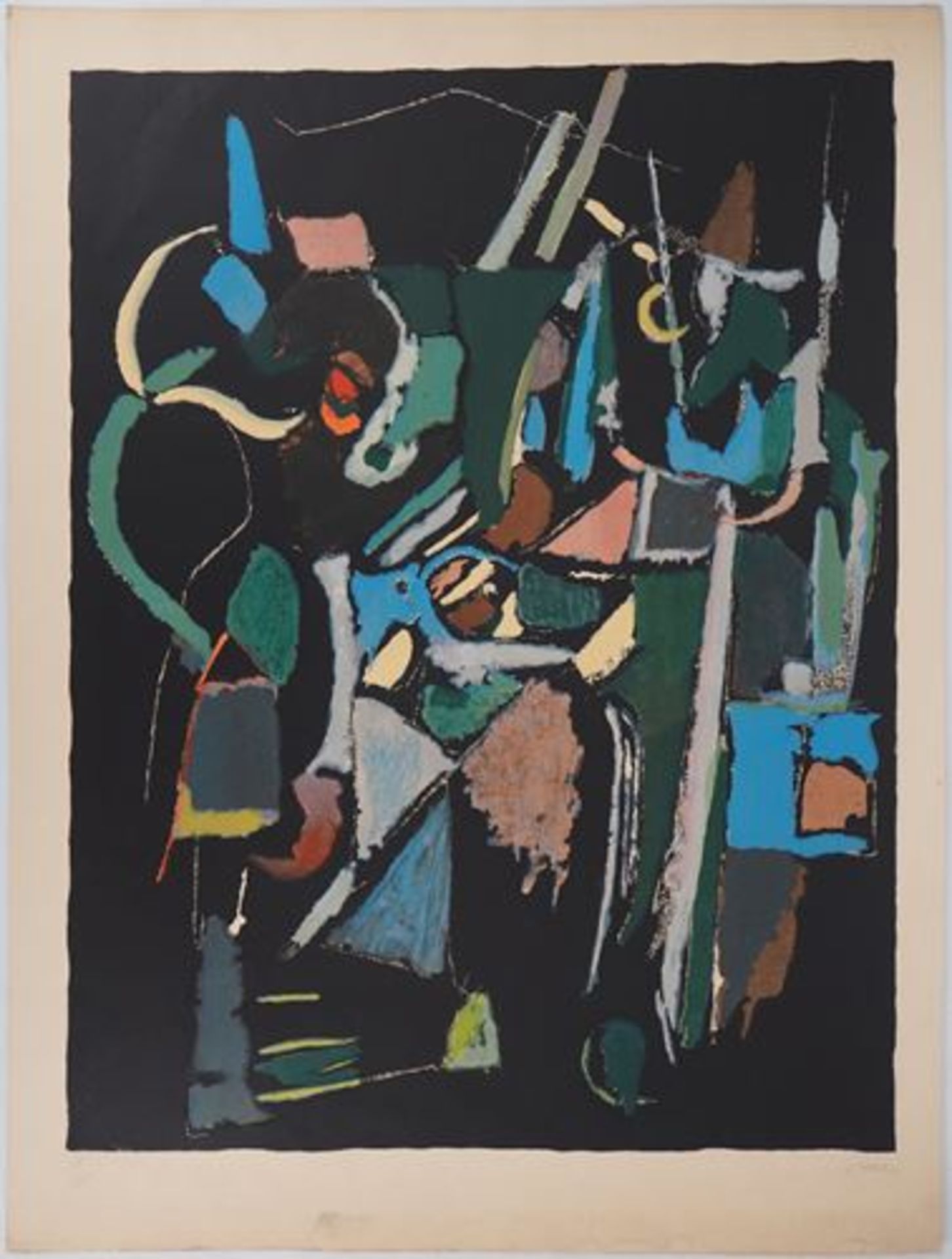 André LANSKOY (1902-1976) Abstract composition Original lithograph on Arches [...] - Bild 2 aus 7