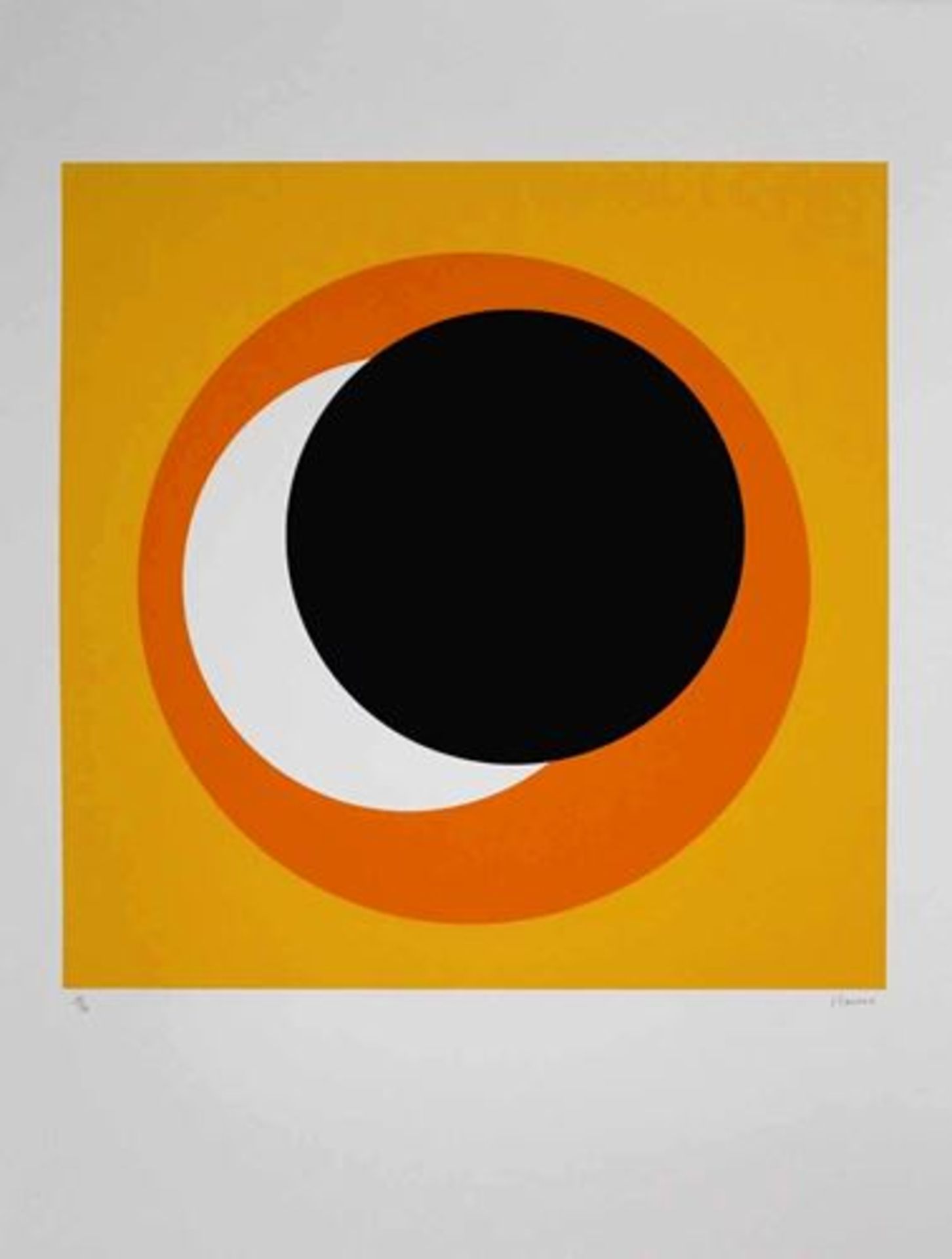 Geneviève Claisse (1935-2018) Orange circle on brown background, 2015 Serigraph [...] - Bild 2 aus 3