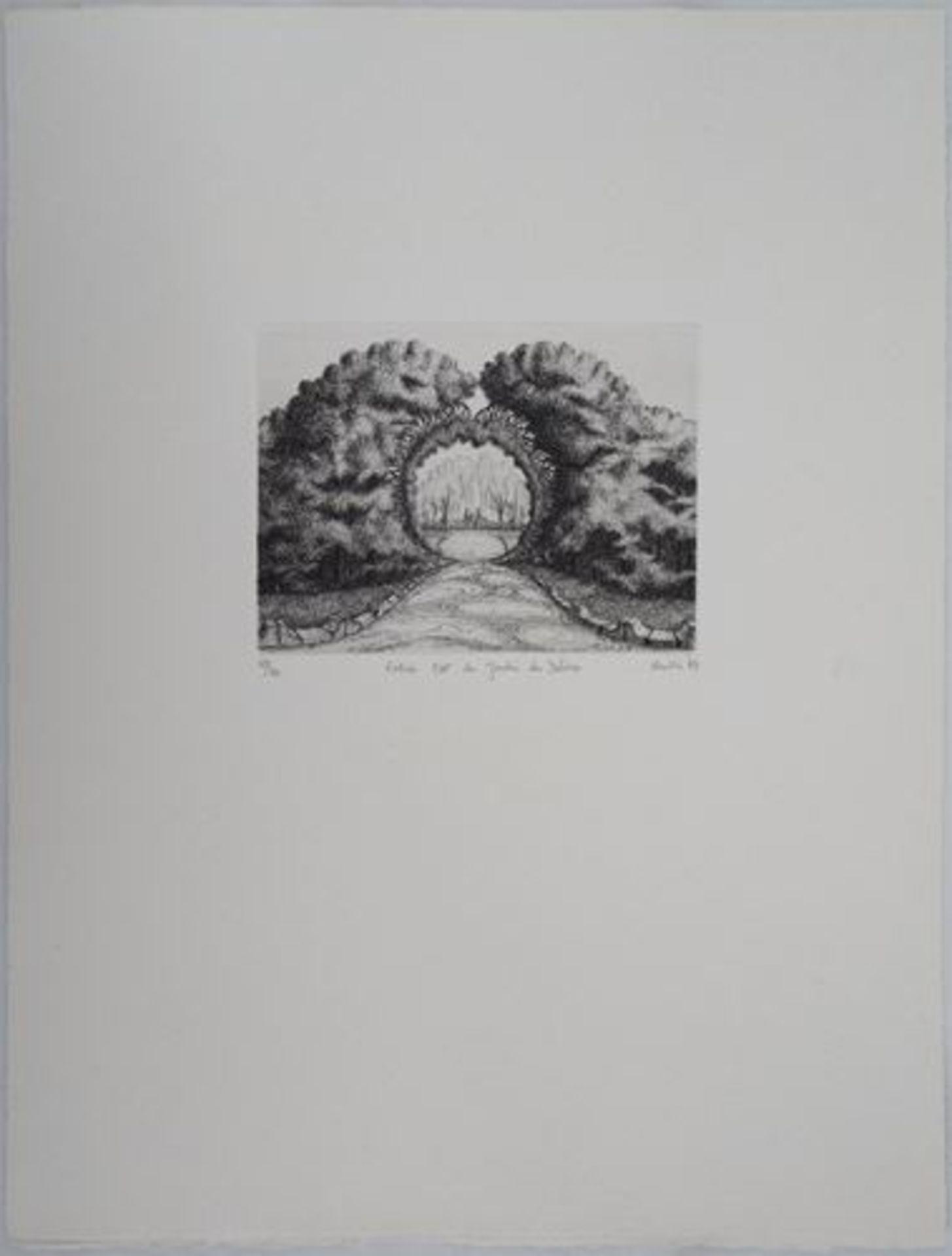 François HOUTIN Entrée Est du jardin des délices, 1979 Gravure originale sur [...] - Bild 4 aus 5