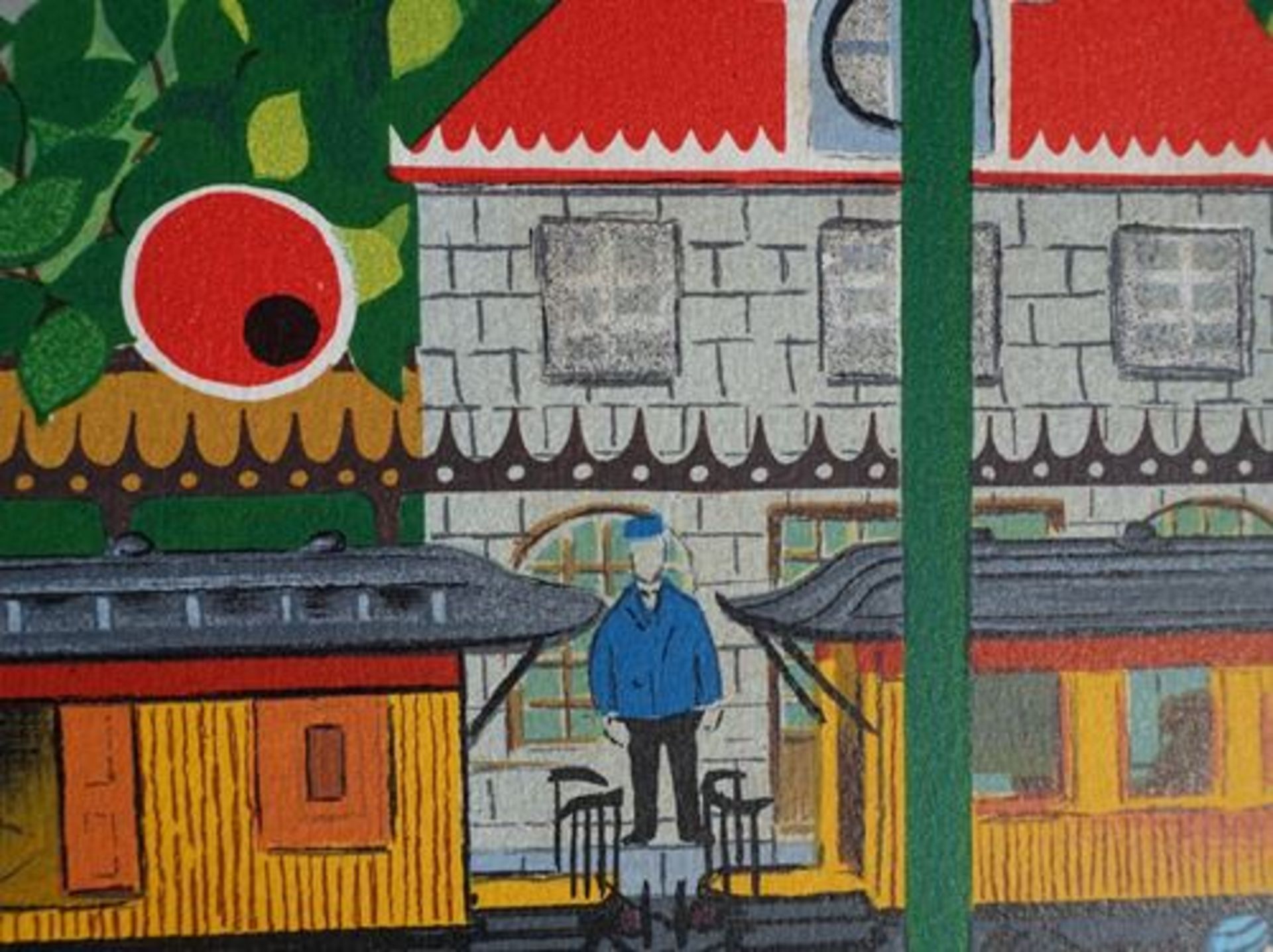 DELIEGE W. Busy Station - Original lithograph in naive art - Signed in pencil by [...] - Bild 7 aus 7