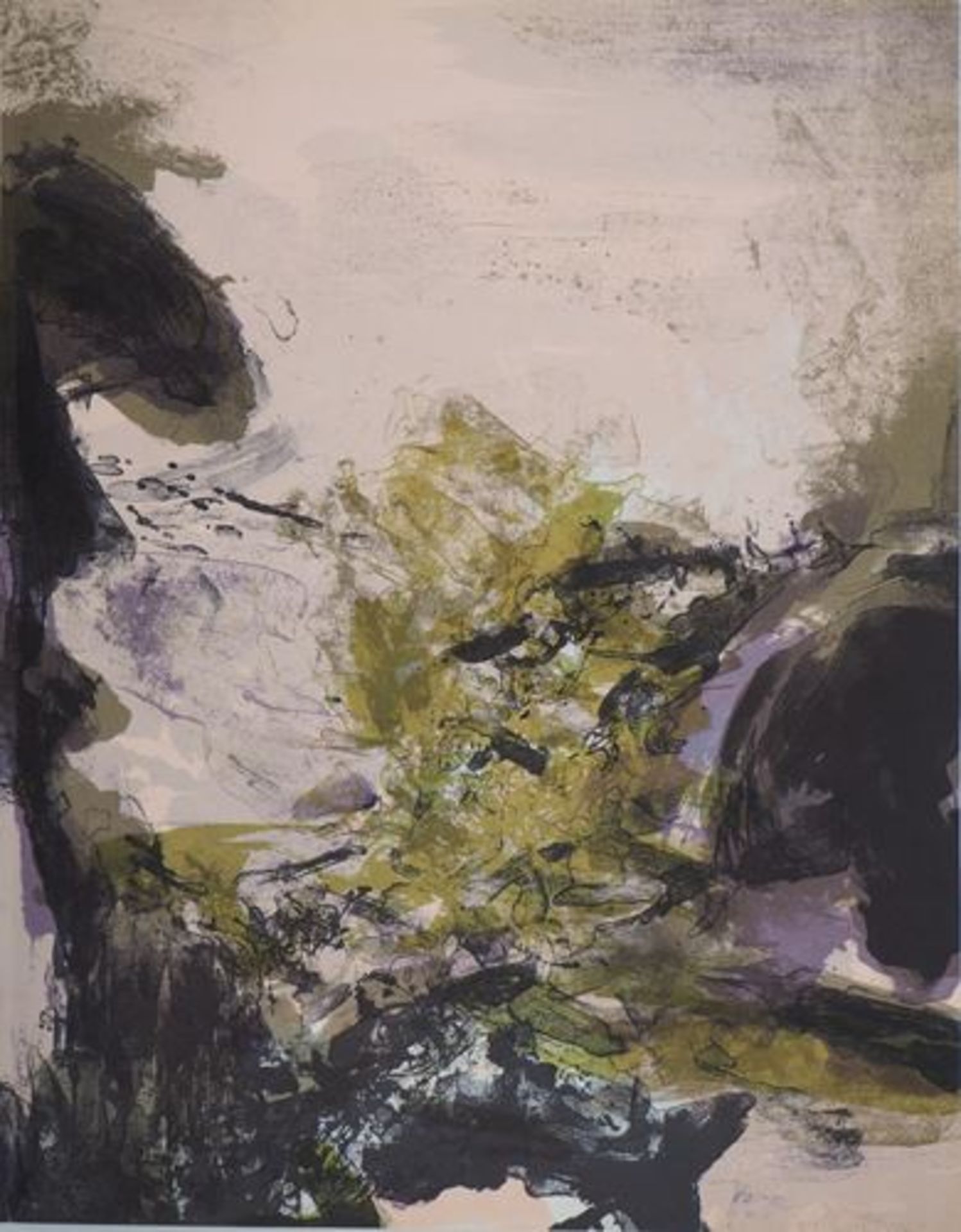 Zao WOU-KI Abstract mountain landscape, 1971 Original lithograph in 6 colour [...]