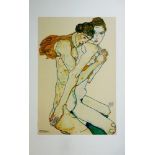 Egon SCHIELE (after) Two friends, 1913 Signed lithograph and dated on stone, printed [...]