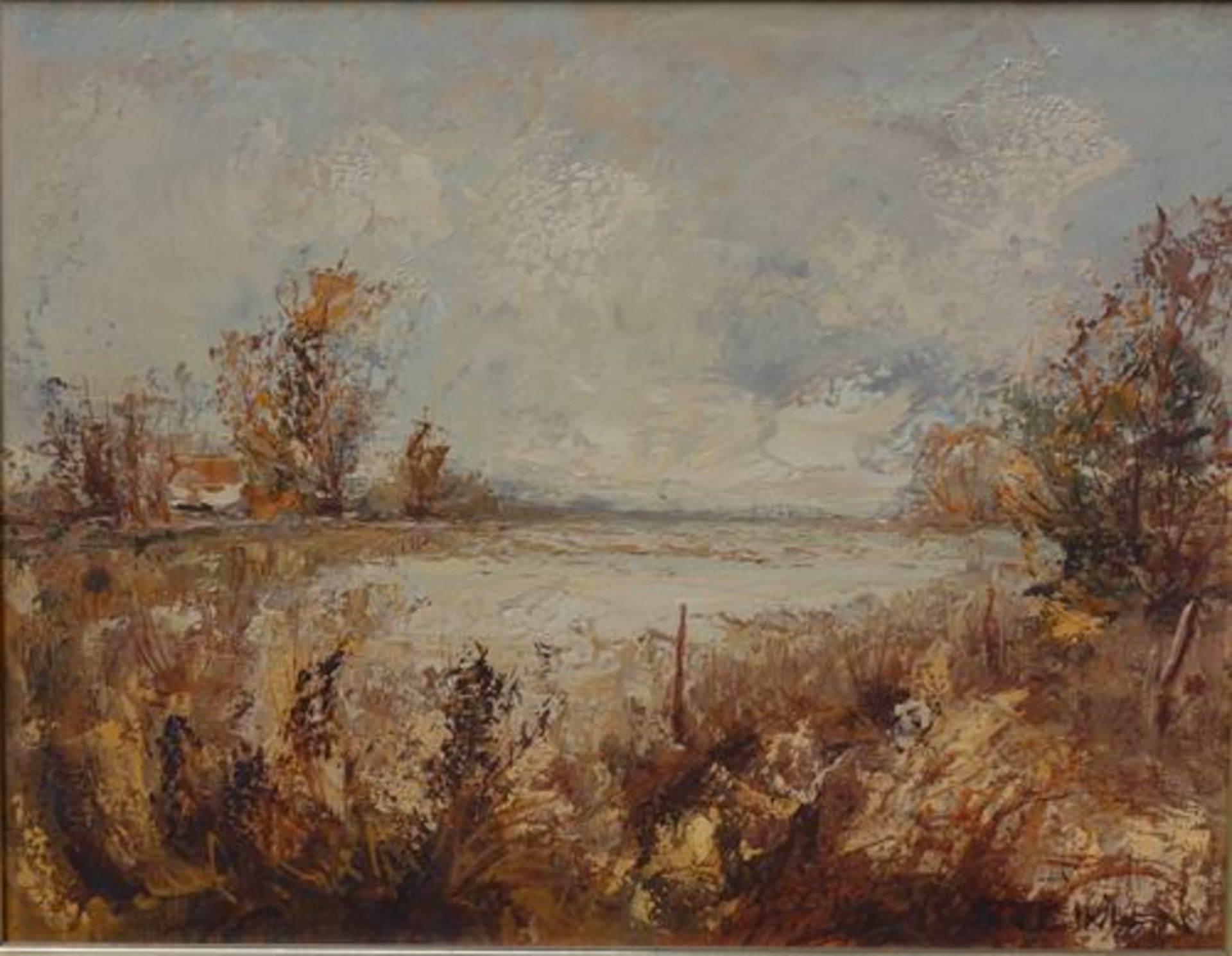 Aimé Daniel STEINLEN (1923 - 1996) paysage de Bruyères dans les nuages Huile sur [...] - Bild 2 aus 6