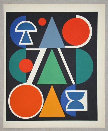 AUGUSTE HERBIN Red, 1949 Original limited edition serigraph in colours on [...] - Image 2 of 8