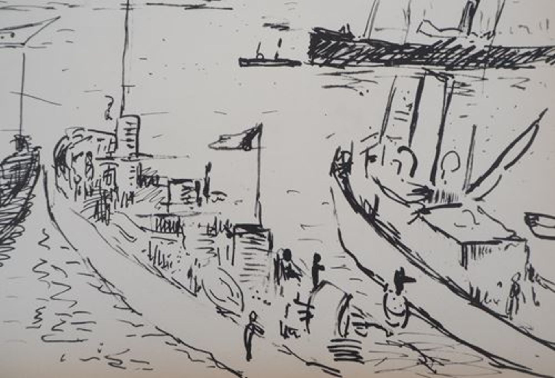 Albert MARQUET Vue sur le port, 1945 Lithographie d'après un dessin d'Albert [...] - Bild 3 aus 7