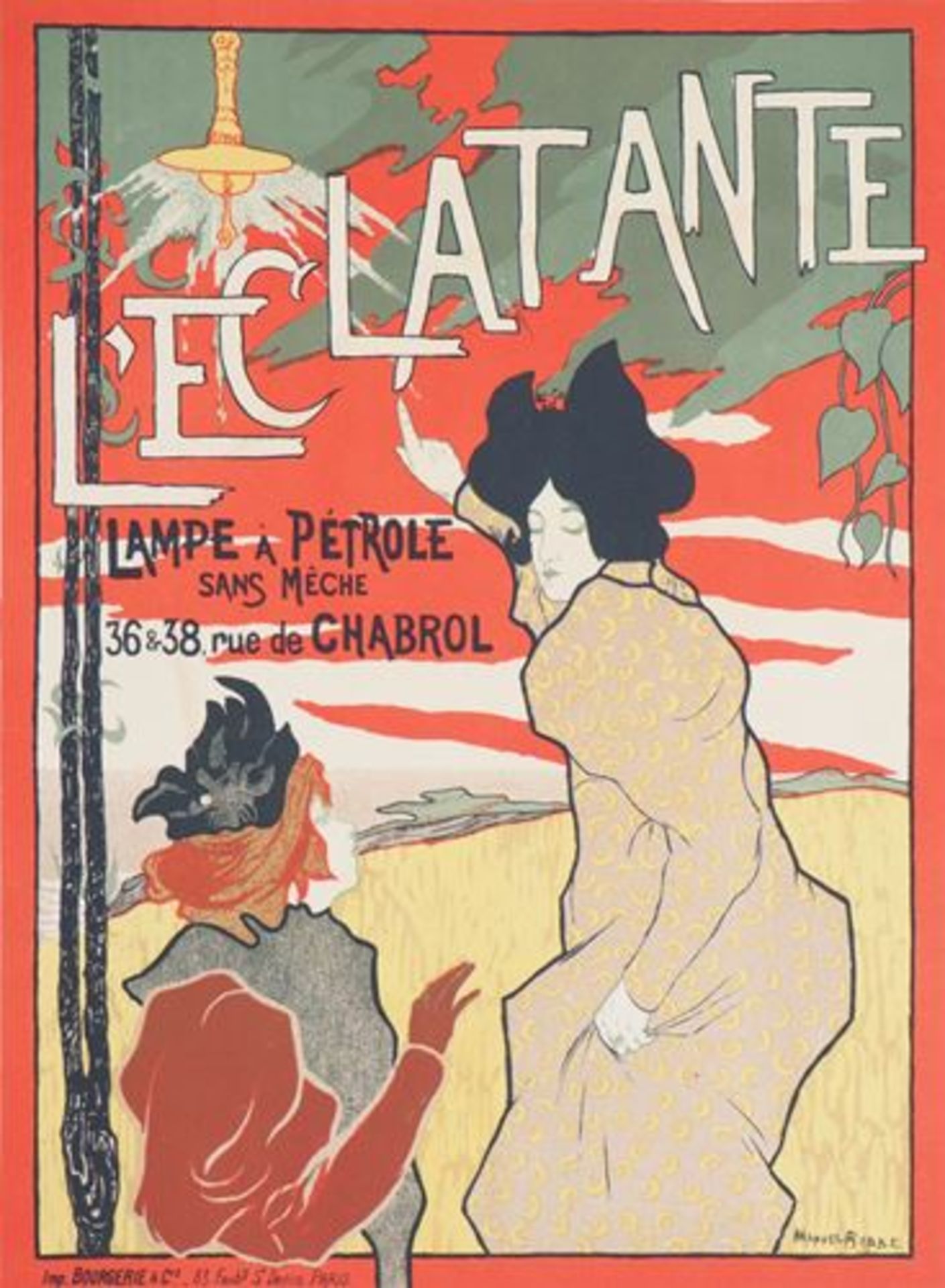 Manuel ROBBE (1872-1936) L'Éclatante Lithographie originale en couleur sur vélin [...]