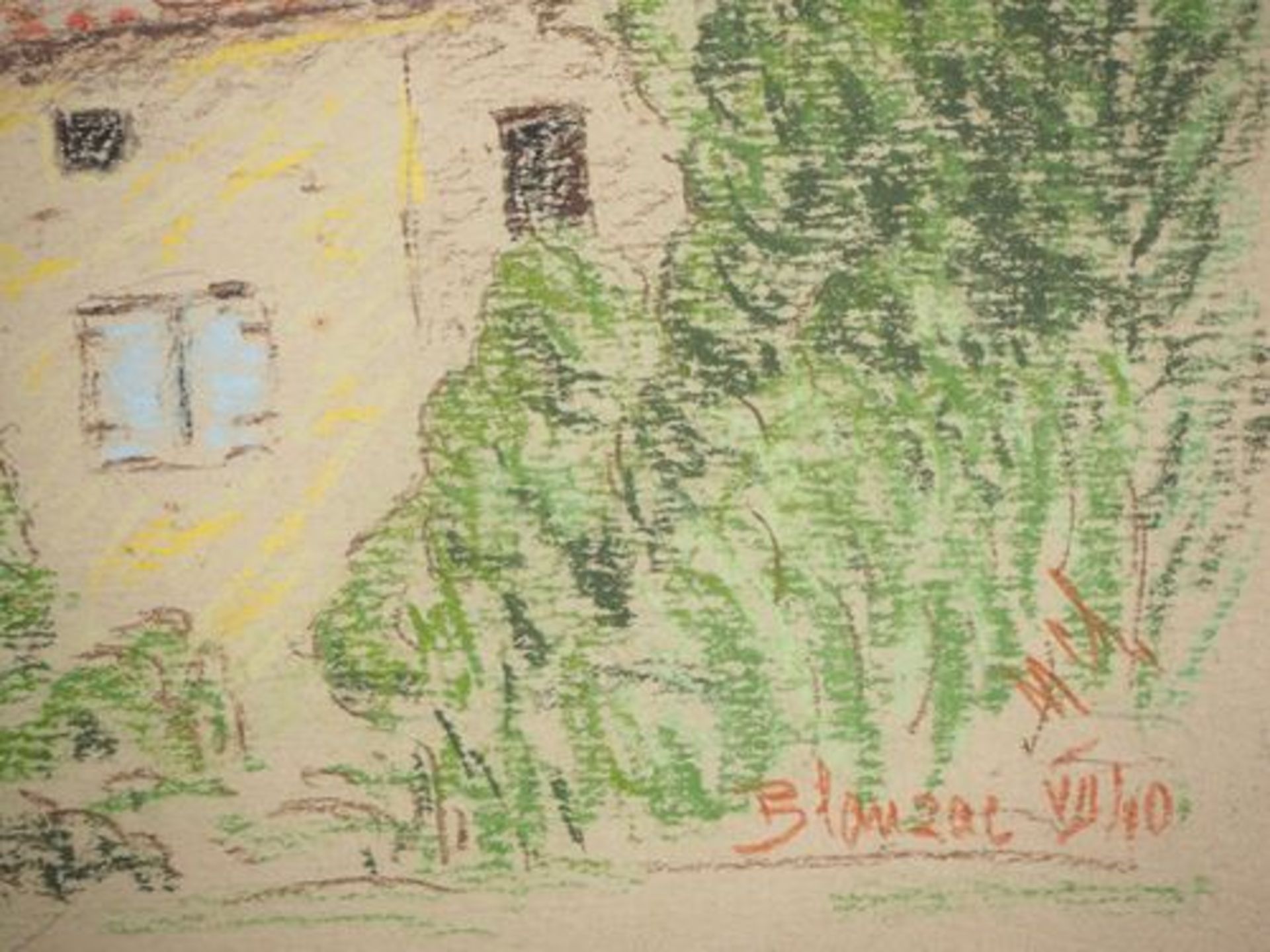 Ecole du début du XXe siècle Blanzac, 1940 Dessin pastel original Signé [...] - Bild 6 aus 6