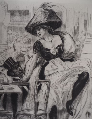 Alméry LOBEL-RICHE Cancan dancer Original engraving Signed in pencil bottom left [...] - Image 5 of 7