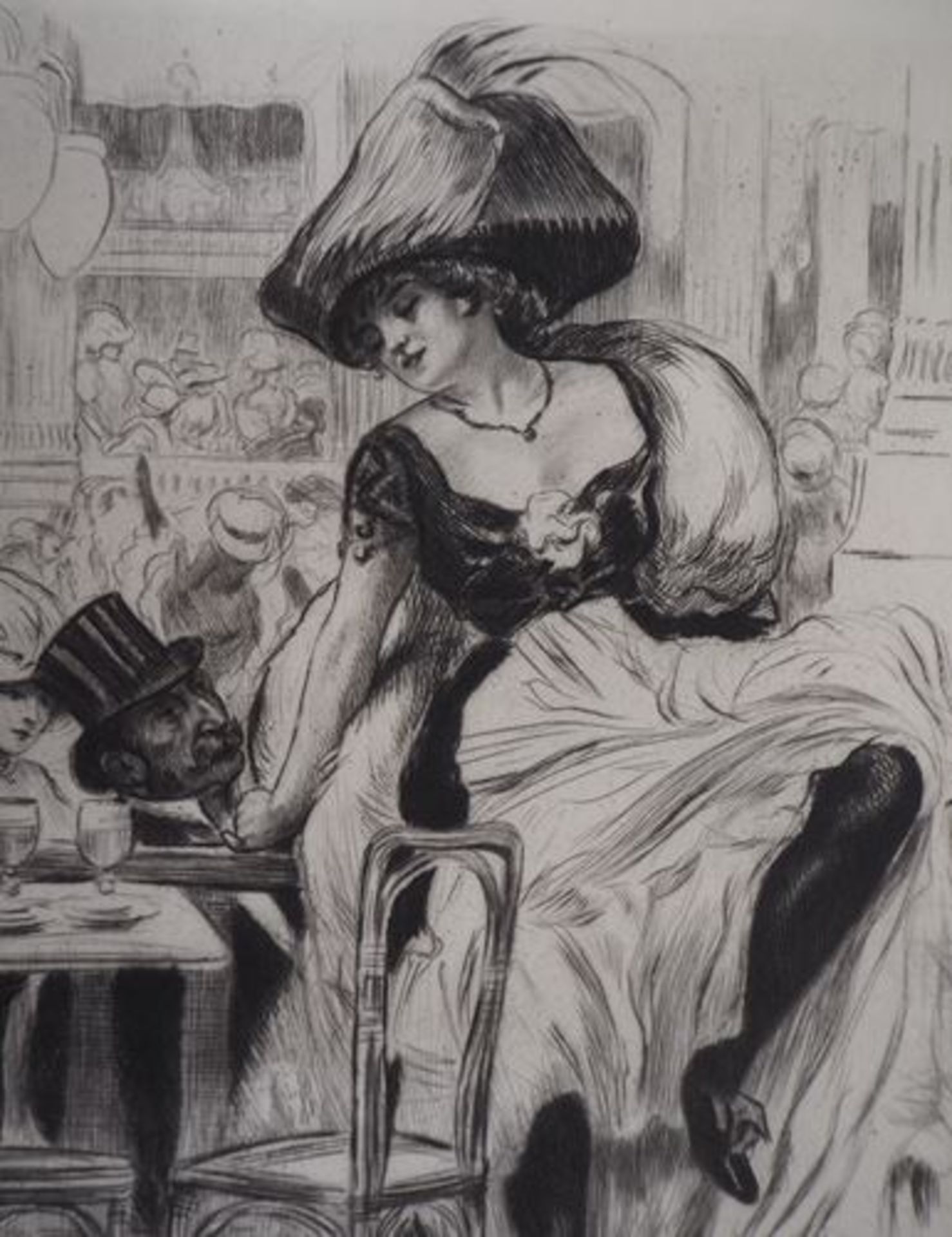 Alméry LOBEL-RICHE Cancan dancer Original engraving Signed in pencil bottom left [...] - Bild 5 aus 7