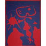 JOAN MIRO Woman with red sun 1959 Original linoleum engraving in colour [...]