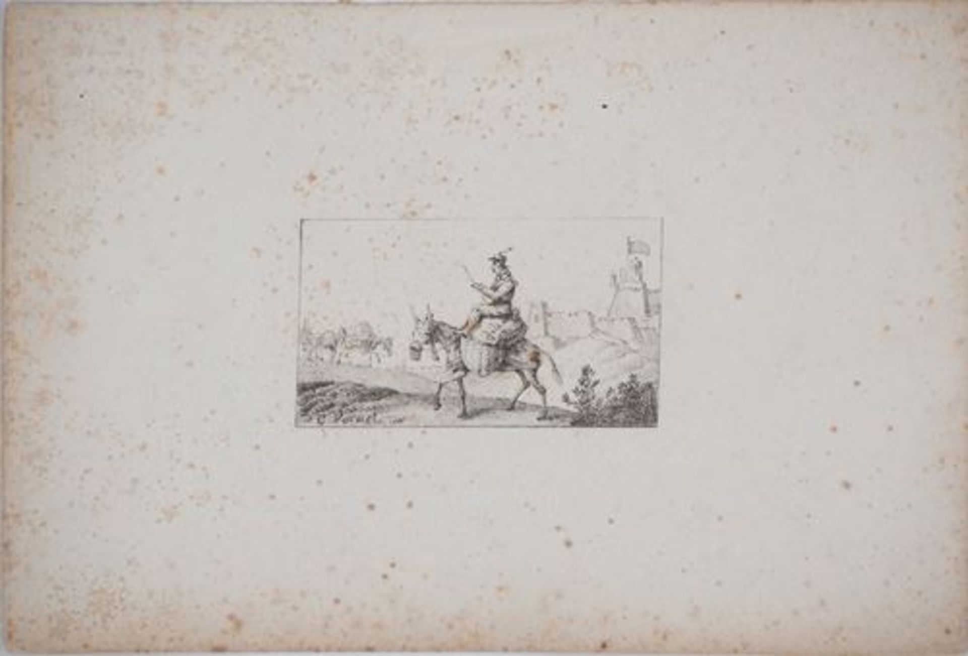 Charles-Antoine VERNET Croquis de chevaux Lot de quatre lithographies originales sur [...] - Bild 5 aus 9