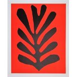 HENRI MATISSE (d'après) Leaf on red background, 1965 Lithographie in 2 colours on [...]