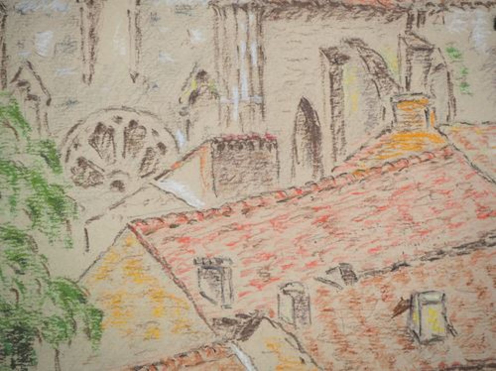 Ecole du début du XXe siècle Blanzac, 1940 Dessin pastel original Signé [...] - Bild 4 aus 6