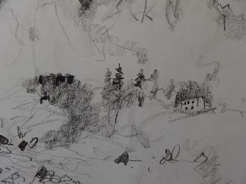 Bernard GANTNER Courmayeur, 1985 Dessin original au crayon noir sur papier [...] - Image 3 of 4