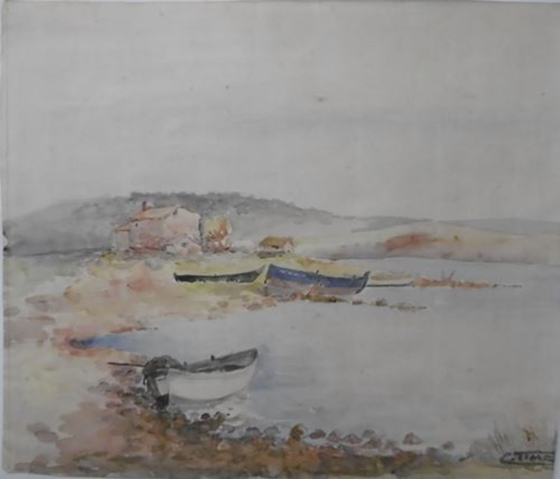 Charles Timsit (1910-2007) Paysage de bord de mer, 1934 Aquarelle Signée et tampon [...]