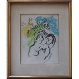 Marc CHAGALL Lovers Original lithograph Printed in the Mourlot workshops On [...]