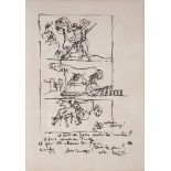 THE CORBUSER Don Quixote, Trojan Horse and Fiacre horse Original lithograph on [...]