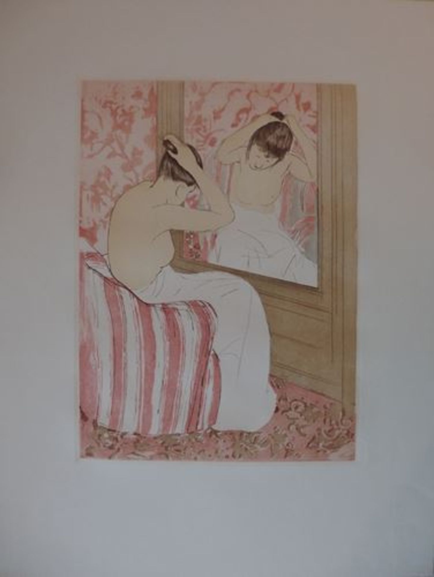 Mary CASSATT (d'après) The bath of the child Engraving (dry point, vernis mou and [...] - Bild 2 aus 5