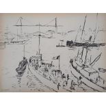 Albert MARQUET Vue sur le port, 1945 Lithographie d'après un dessin d'Albert [...]