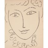 Henri MATISSE Portrait of the Pompadour Original lithograph on vellum 1954 [...]