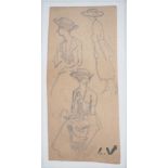 Louis VALTAT Elegant women Original drawing in pencil Signed with the monogram L.V [...]