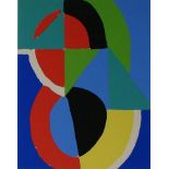 SONIA DELAUNAY (after) - Pochoir - 1956 Pochoir / stencil in gouache colours on wove [...]