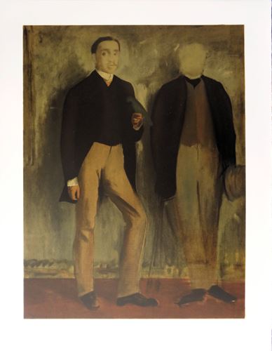 Edgar DEGAS (after) Two men in full-length portrait Lithograph on Arches Vellum based [...] - Image 2 of 3