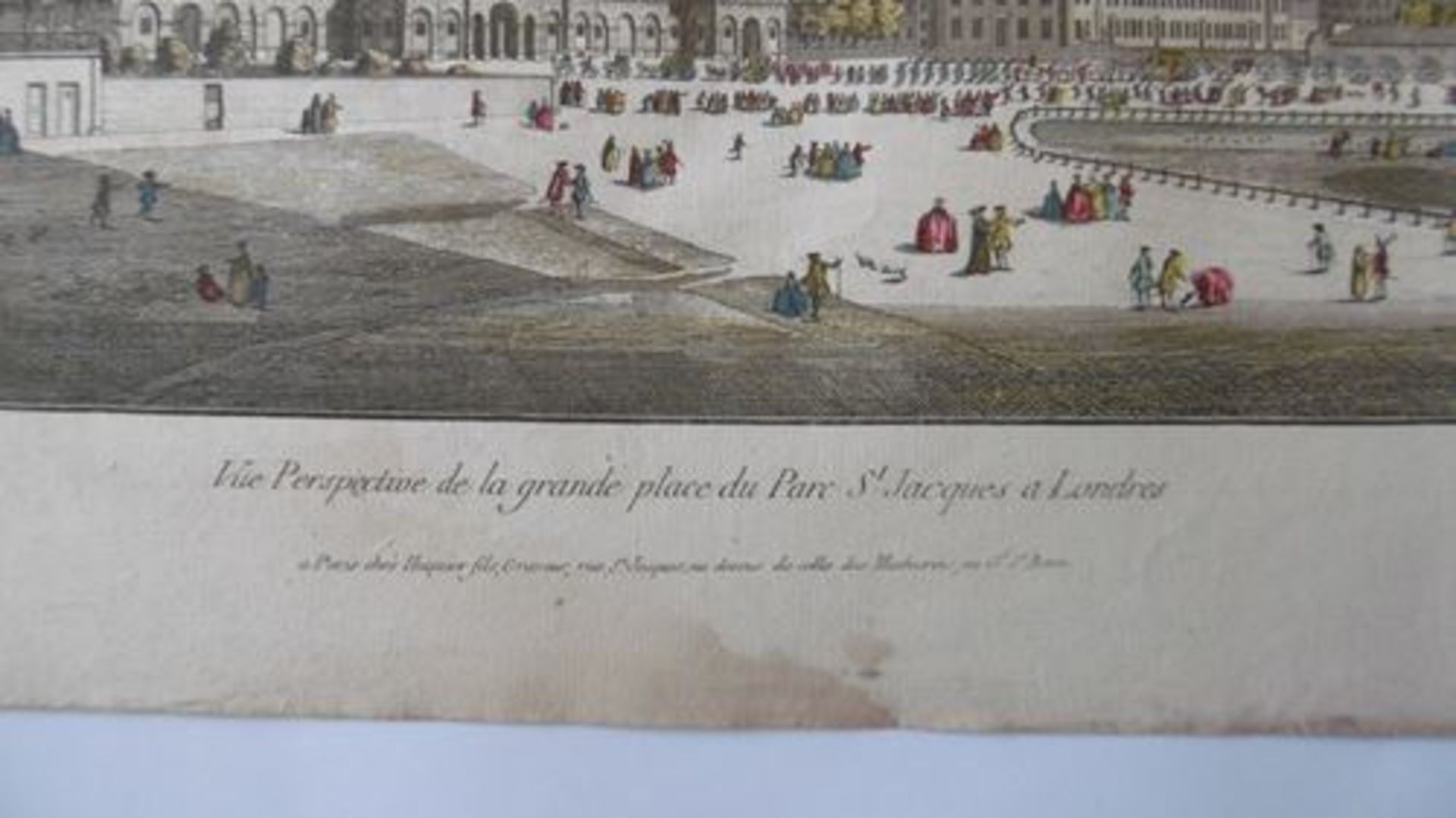 Etching on watermarked paper Perspective view of Saint Jacques Park Square in [...] - Bild 3 aus 5