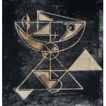 Carl RABUS Composition for abstract art, 1953 Original woodcut on japan [...]